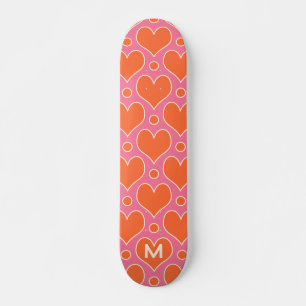 Skate Corações de Amor e Padrão de Bolinhas em Rosa, Lar