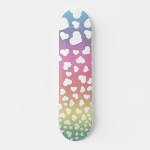 Skate Corações de Arco-Íris Pastel Para Ela