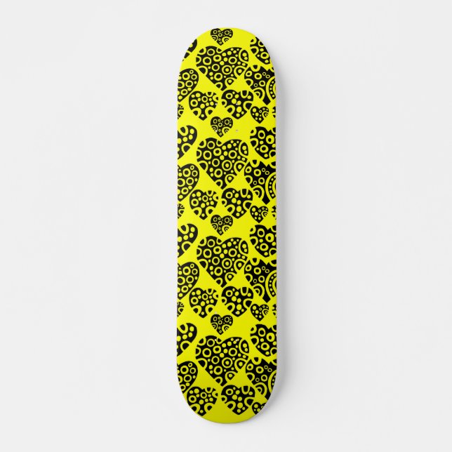 Skate Corações em Amarelo (Frente)