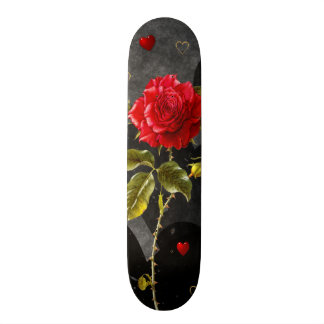 Skate Corações pretos do Grunge com rosa vermelha
