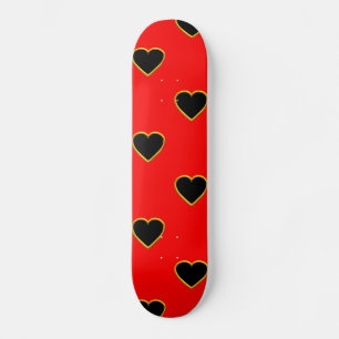 Skate Corações pretos em um amor e romance vermelho do