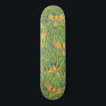 Skate Corante Verde Tropical Amarelo Laranja Deixa Papag<br><div class="desc">Este padrão legal e vibrante é perfeito para o amante de pássaros. Apresenta a coloração aquosa pintada manualmente, papagaios amarelos claros, azuis e laranja, e folhas verdes e amarelas de bananas sobre um simples fundo azul. É arte, moda, única e moderna, perfeita para a estação de verão! ***NOTA DE DESIGN...</div>