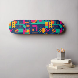 Skate cores abstrato neon e formas geométricas boêmicas