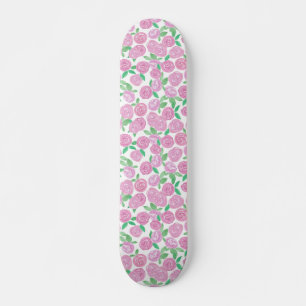 Skate Cores de água, rosas rosa