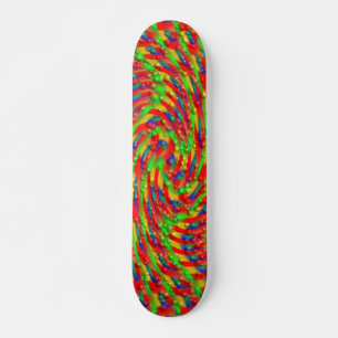 Skate Cores de espiral coloridas e gotículas de água