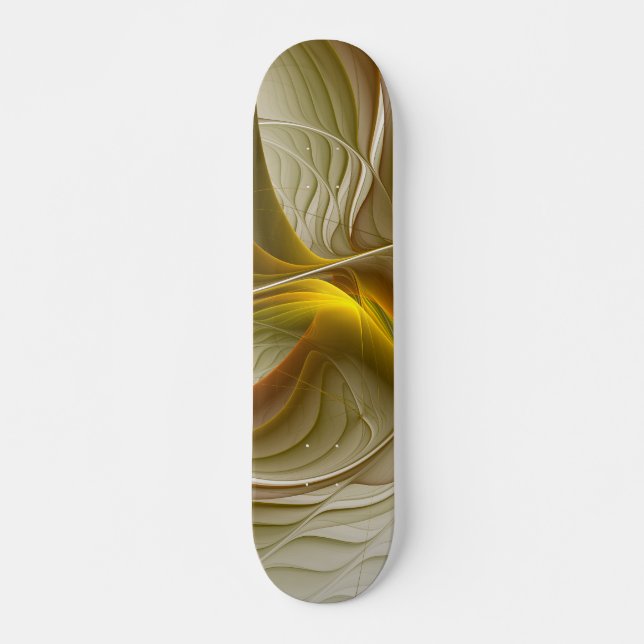 Skate Cores de Metais Preciosos, Arte Abstrata Fractal (Frente)