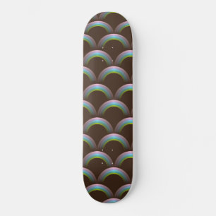 Skate Cores Pastel Arco-íris Unicórnio Marrom Escuro Mag