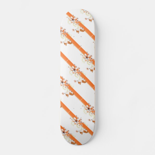 Skate Corgi de Galês com uma tira floral (Frente)