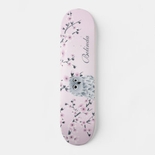 Skate Coruja Fresca Rosa Blossom Monograma Girly