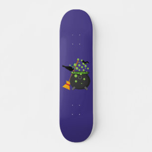 Skate Corvo de Bruxa Bonita Olhando para um Caldeirão bo