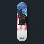 Skate *~* COSMIC Militar CAT Red White Flag<br><div class="desc">*Energeticamente Avançado / imbui a silhueta CAT COSMIC na bandeira americana * Bandeira Americana Patriótica com uma silhueta CAT COSMIC . . Este design apresenta a bandeira americana Flag American também conhecida como Velha Glória e Estrelas e Stripes. Esta design de Bandeira Americana de Aquarela inclui as cores Vermelho Azul...</div>