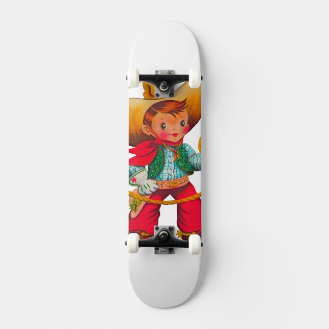 Skate Cowboy Retro Boy Child Cute Western (Frente)