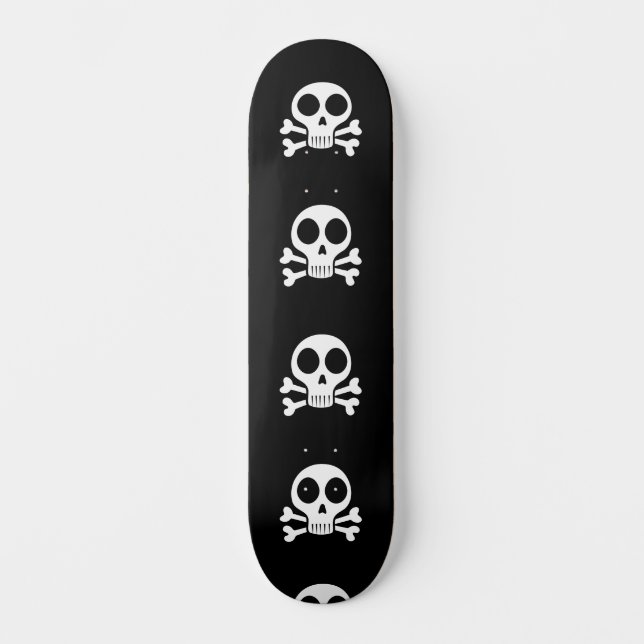 Skate crânio assustador em um fundo preto (Frente)