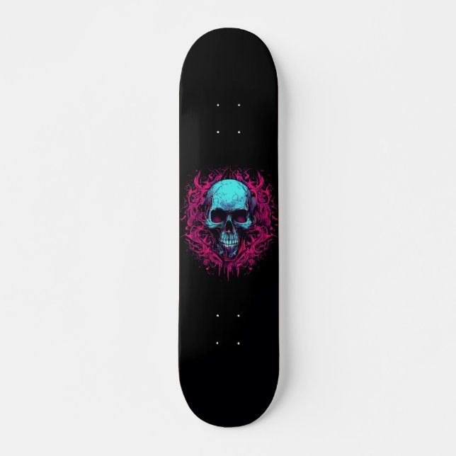 Skate Crânio Calavera Preto (Frente)