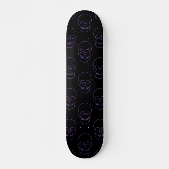 Skate Crânio em roxo e preto (Frente)