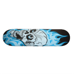 Skate Crânio flamejante azul