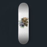 Skate Crânio Floral com Coroa<br><div class="desc">Este design pode ser personalizado escolhendo a opção personalizar para adicionar texto ou fazer outras alterações. Se este produto tiver a opção de transferir o design para outro item, ajuste o design para o ajustado, se necessário. Entre em contato comigo em colorflowcreations@gmail.com se desejar usar este design em outro produto...</div>