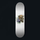 Skate Crânio Floral com Coroa<br><div class="desc">Este design pode ser personalizado escolhendo a opção personalizar para adicionar texto ou fazer outras alterações. Se este produto tiver a opção de transferir o design para outro item, ajuste o design para o ajustado, se necessário. Entre em contato comigo em colorflowcreations@gmail.com se desejar usar este design em outro produto...</div>