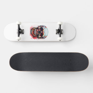 Skate Crânio Ilustrado
