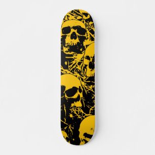 Skate Crânios de Grunge Amarelo