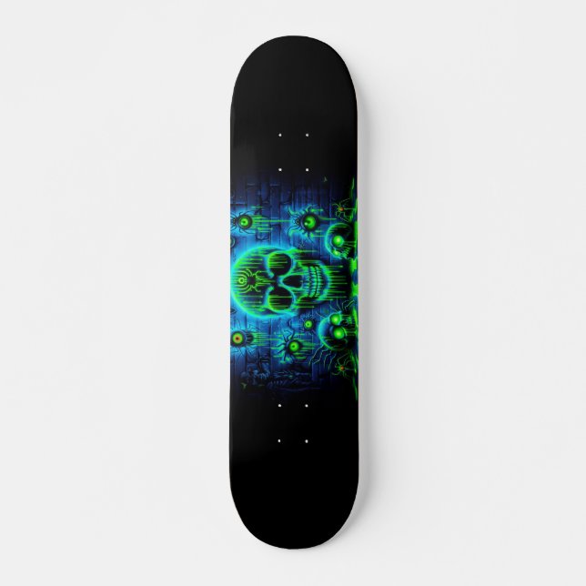 Skate Crânios fluorescentes de Grafite de horror (Frente)