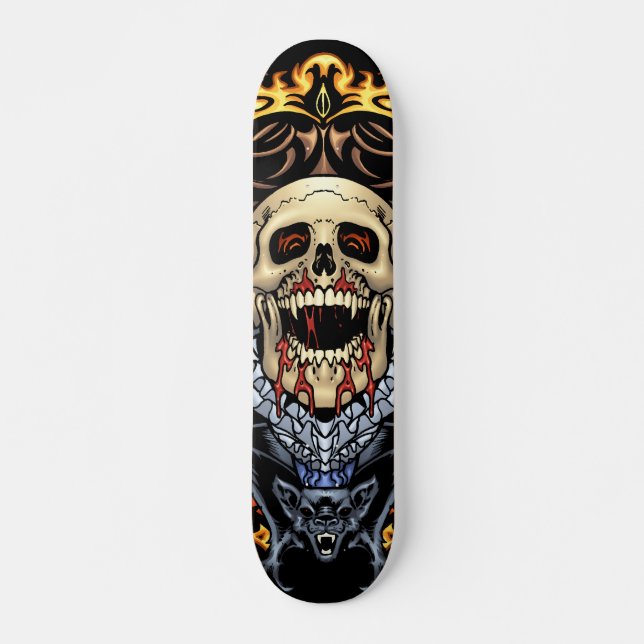 Skate Crânios, vampiros e bastões customizáveis pelo Al (Frente)