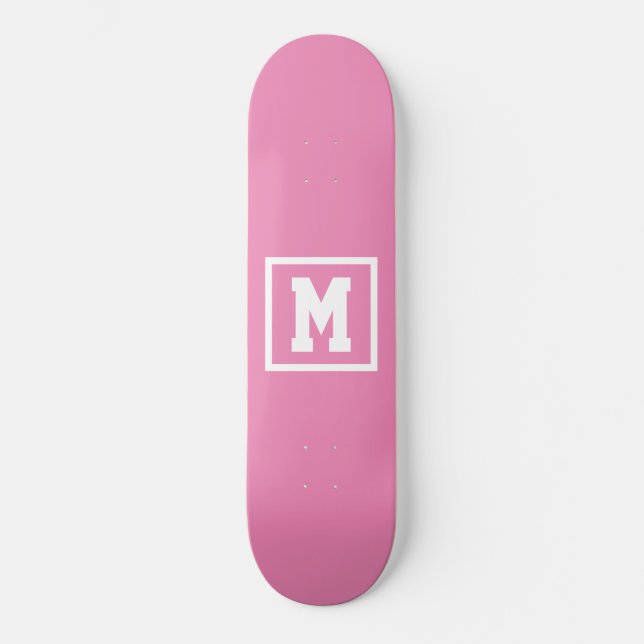 Skate Create Your Own Monogram Template Pink and White (Frente)