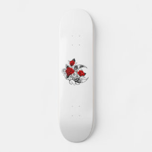Skate Crescente Mecânico com Rosas vermelhas