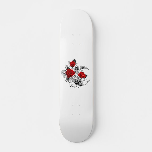 Skate Crescente Mecânico com Rosas vermelhas (Frente)