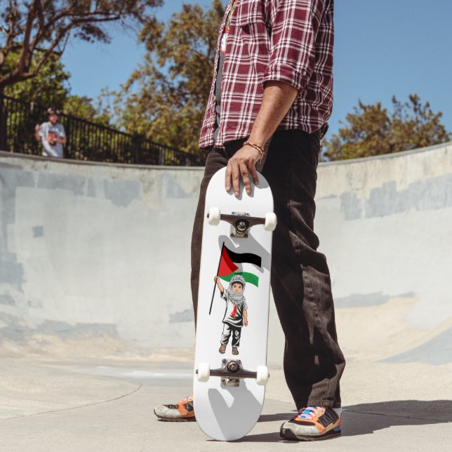 Skate Criança com a bandeira Keffiyeh Palestine (Ao ar livre 2)