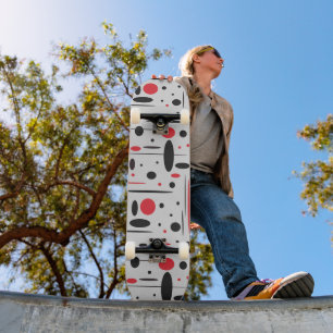 Skate Crianças legal Vermelhas Geométricas do Abstrato M