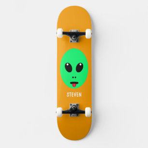 Skate Crianças Personalizadas Laranja alienígena Verde