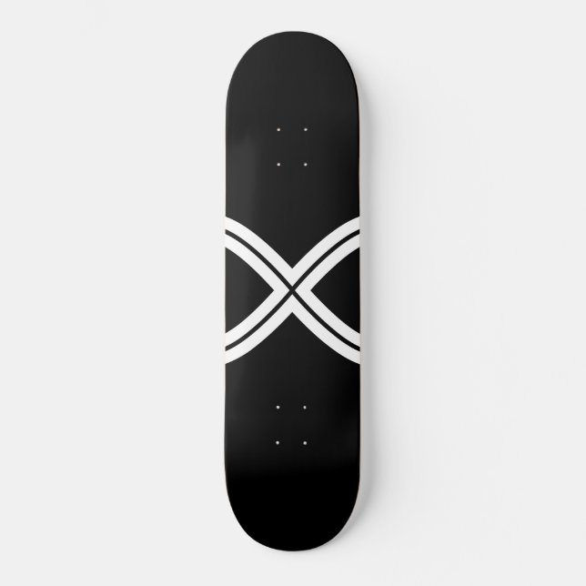 Skate Crie seu próprio Modelo Infinito Preto e Branco (Frente)