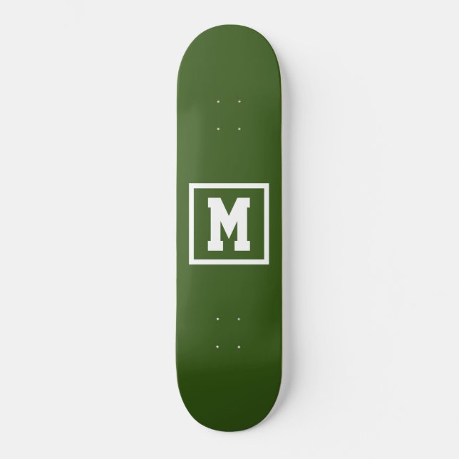 Skate Crie seu próprio monograma Modelo verde e branco (Frente)