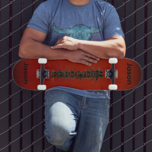 Skate Crie seu próprio vermelho e preto feroz