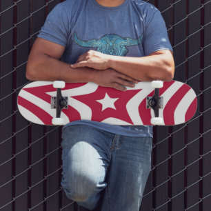 Skate Crie Sua Própria Estrela Vermelha e Branca