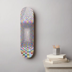 Skate Cubo Túnel 3D Psicodélico - Ilusão Óptica Colorida