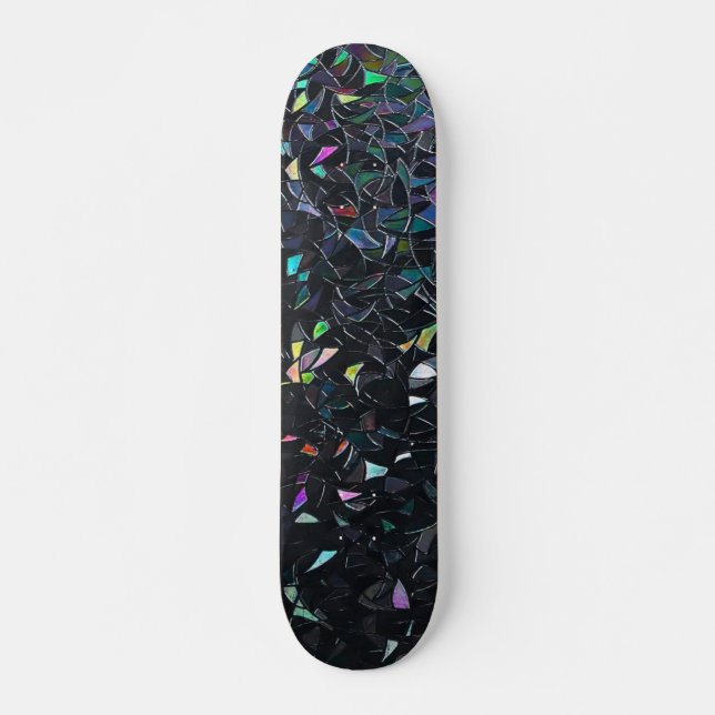 Skate Custom Iridescent Abstract Stained Glass Pattern (Frente)