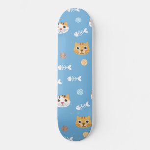 Skate Cute cat pattern cats and fish