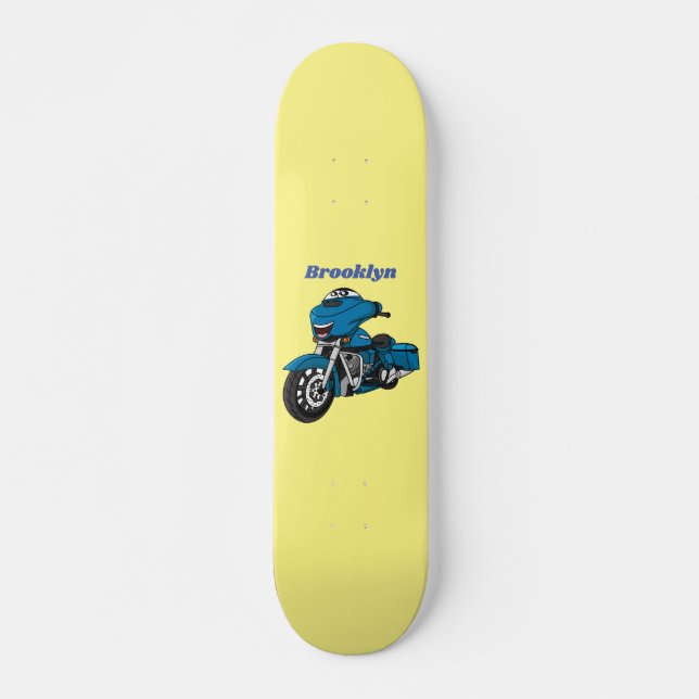 Skate Cute happy blue motorcycle cartoon (Frente)