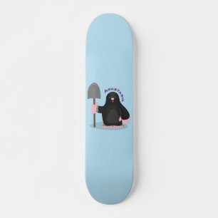 Skate Cute happy mole cartoon illustration