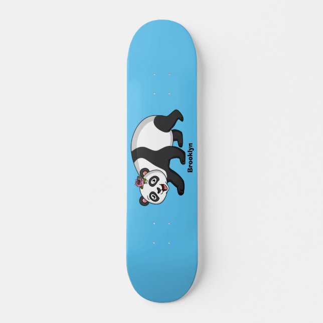Skate Cute happy panda bear with flower cartoon (Frente)