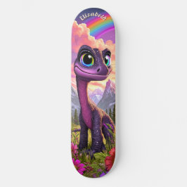 Skate Cute Pink Dinosaur Children Fantasy Art