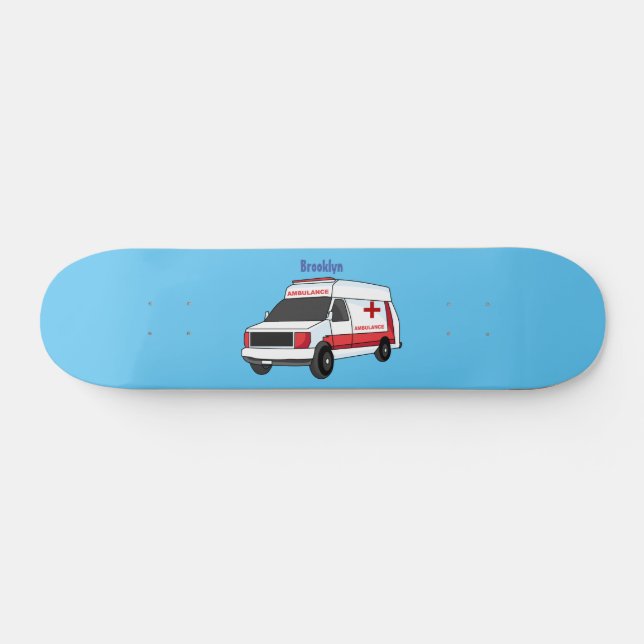 Skate Cute red ambulance van cartoon  (Horz)
