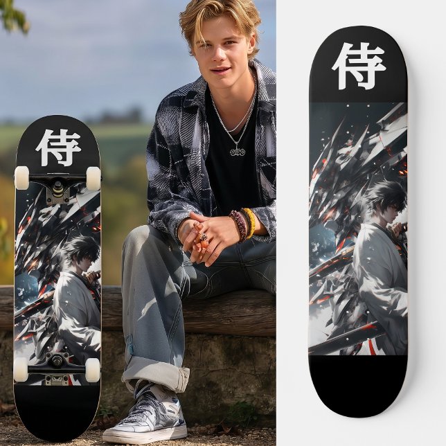 Skate CYBER SAMURAI - Futuristic Mecha Ronin (Trucks and wheels are customization options and are not included in the price.)