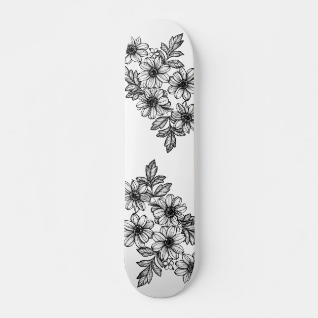 Skate da flor de Dotwork (Frente)