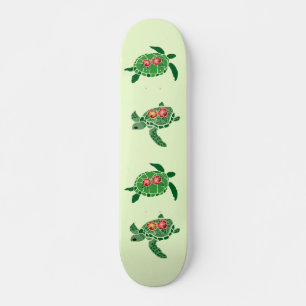 Skate da tartaruga de mar da flor do hibiscus