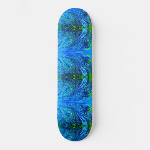 Skate da terra do abstrato do verde azul