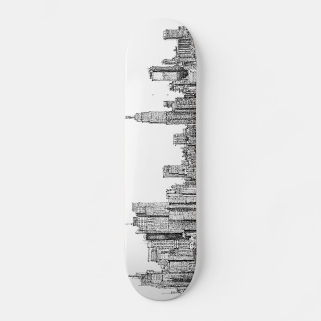 Skate da tinta da skyline de New York (Frente)