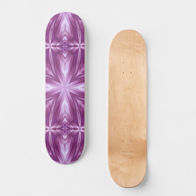 Skate Dahlia Purple Milky White Clouds Abstrato Patterno (Frente)